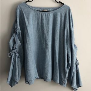 3 XL Long sleeve light denim formal shirt